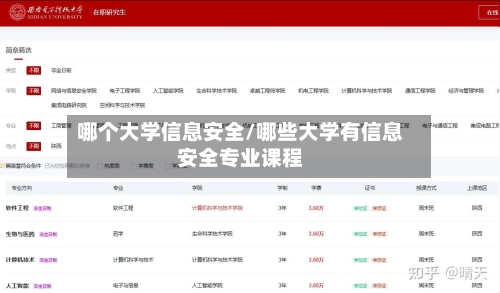 哪个大学信息安全/哪些大学有信息安全专业课程-第2张图片