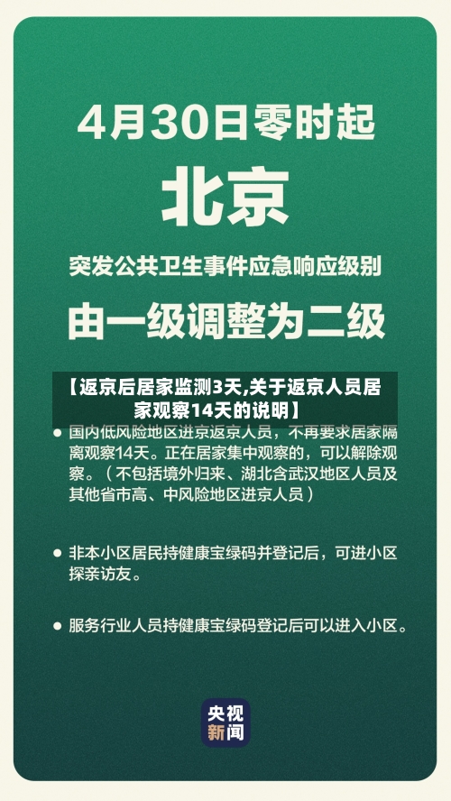 【返京后居家监测3天,关于返京人员居家观察14天的说明】